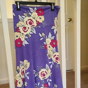LulaRoe Maxi Skirt Purple with Floral print